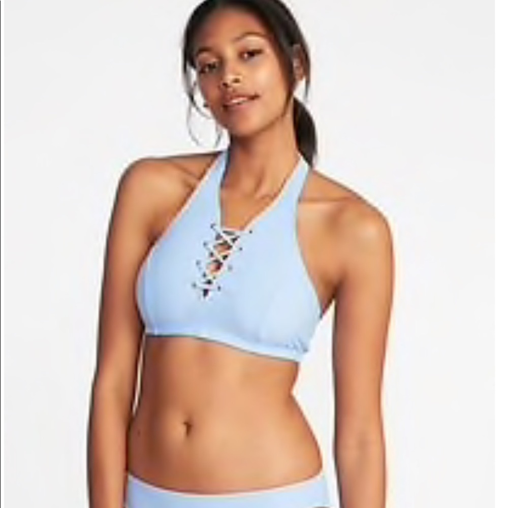 💜High-Neck Lace-Up Halter Bikini Top 💜